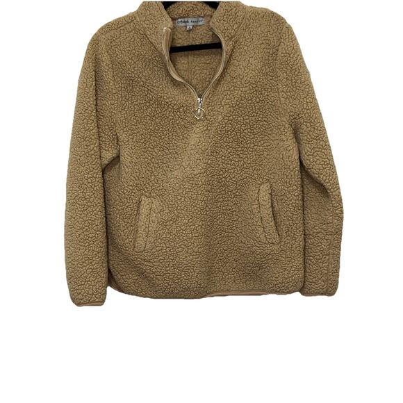 Absolutely Famous Brown Teddy Jacket Women’s Size L Cozy Zip Front Sherpa Coat - Picture 1 of 5